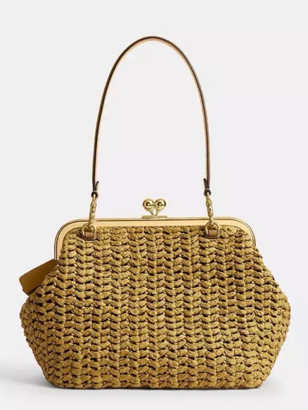 NWT Coach KISS LOCK Frame Bag 27 “Cashin Carry” Beautiful & Neutral Deep Mustard - Picture 10 of 12